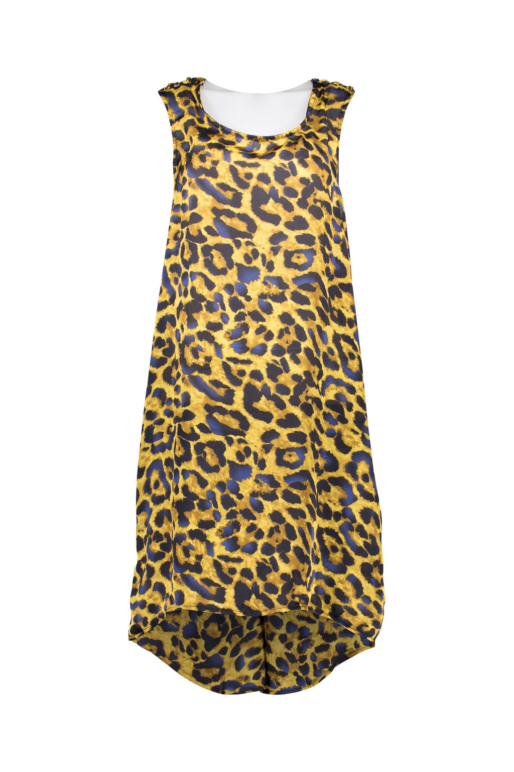 Animal Dress, V Back and Hi-Low Hemline