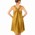 137 Gold  V-Back Dress, High-Low Hem