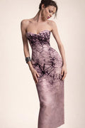 162 Silk Organza Printed Bustiere, Long