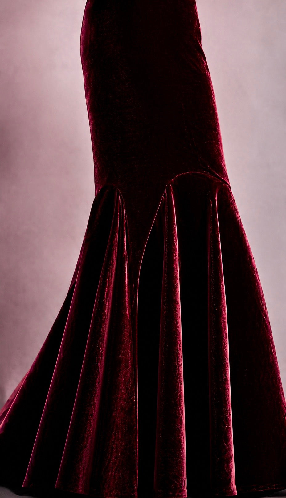 654 Velvet Skirt Long, Full Circle, Fitted Bask, Elasticated Waistline