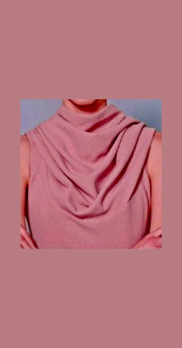 667 Cowl Neck Long Flared Dress, Knit
