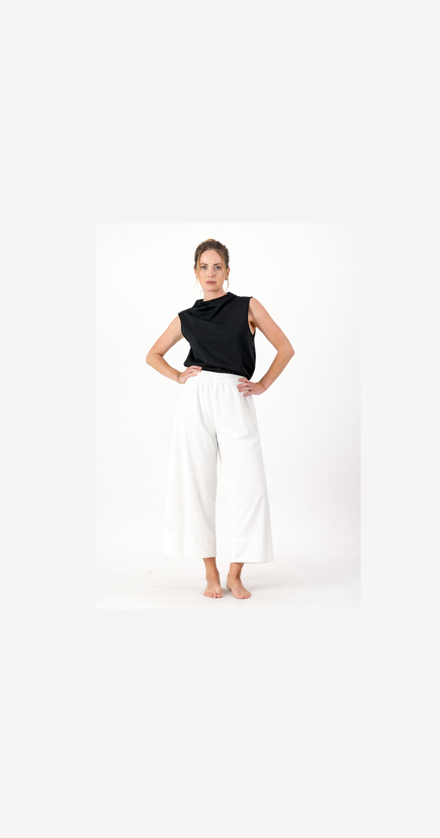 White Pants, Elasticated Pull-on P023