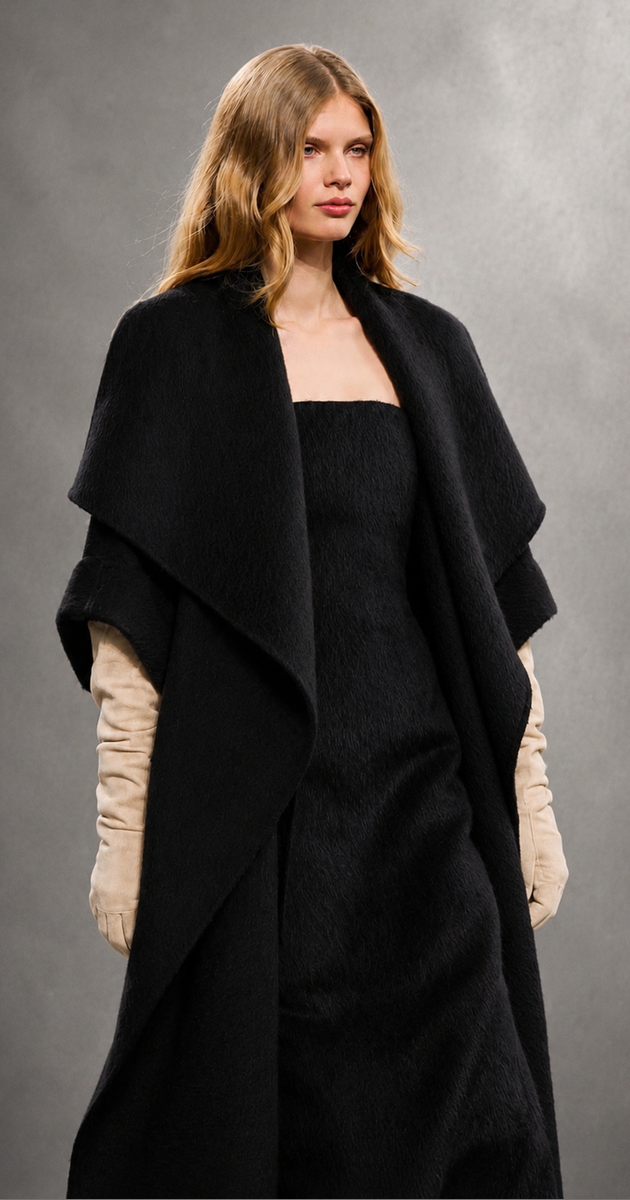 628 Jacket, Roll Shawl Collar, Full Circle Unlined, Raw Edge