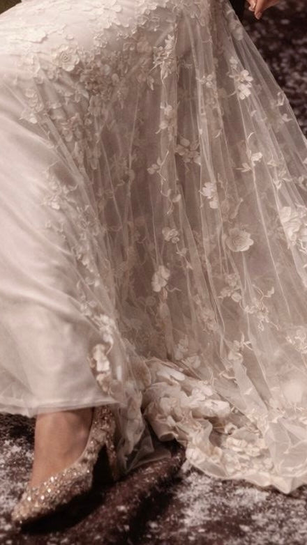 950 Cream Corded Lace Dress