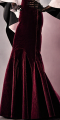 902 Burgundy Velvet long skirt