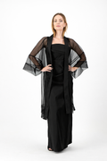 123 Black Tulle Kimono