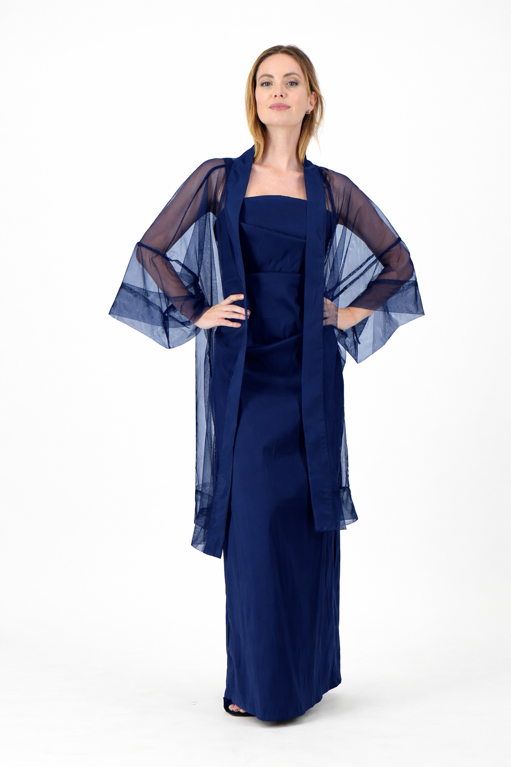125 Ink Blue Tulle Kimono