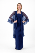 125 Ink Blue Tulle Kimono