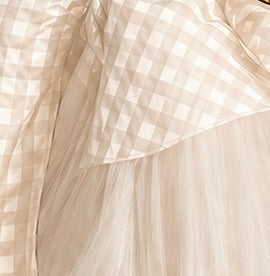 995 cream Textured Taffetta, Tulle