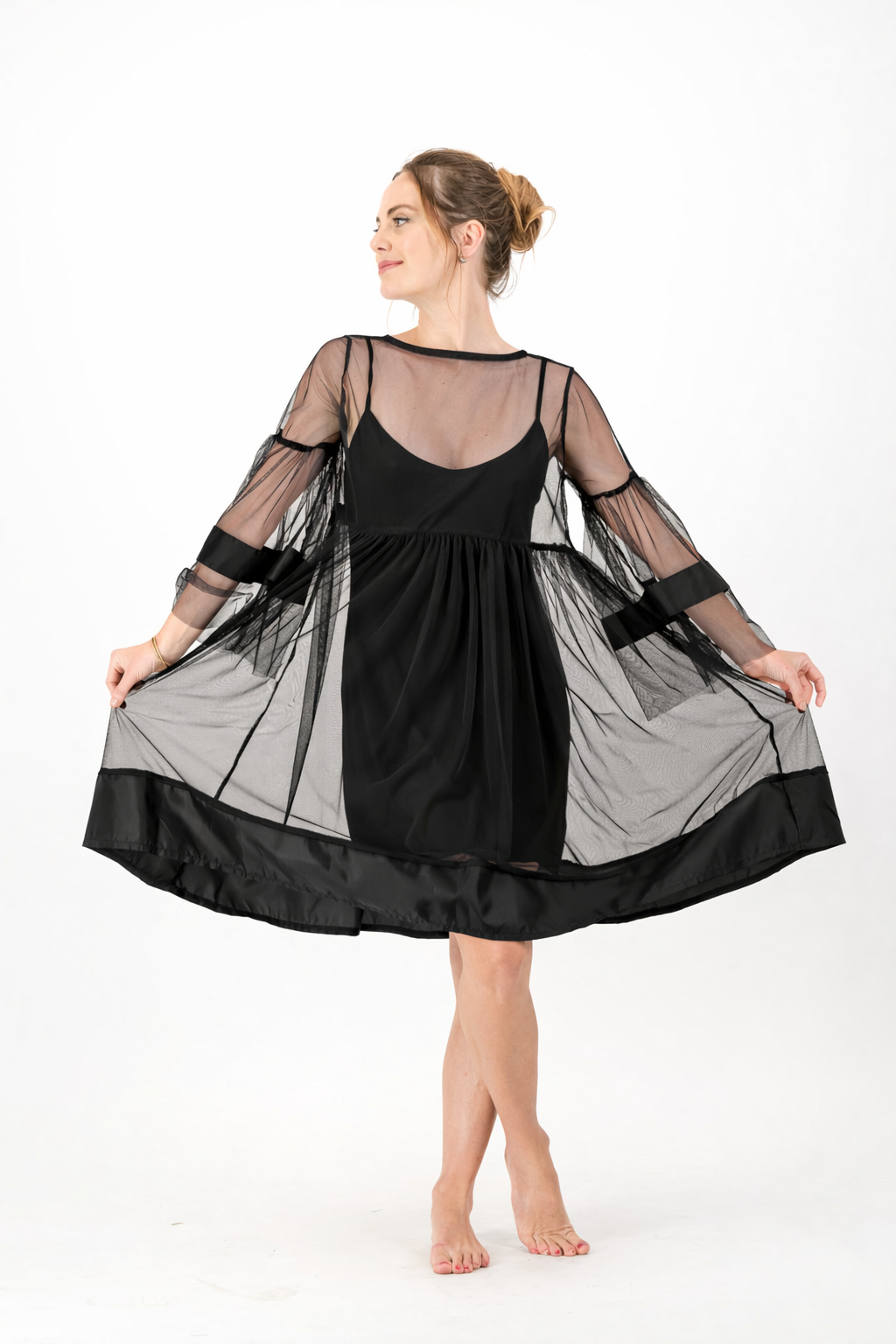 Black Tulle Babydoll Dress