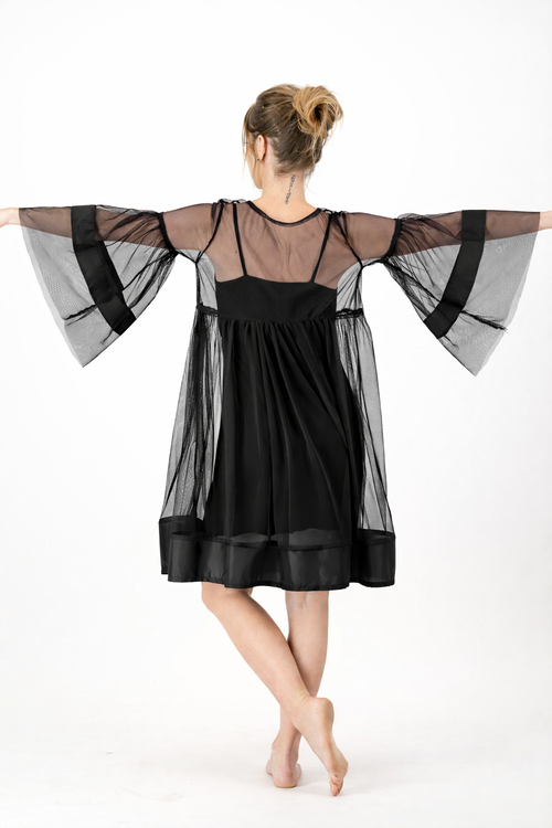 110 Black Tulle Babydoll Dress