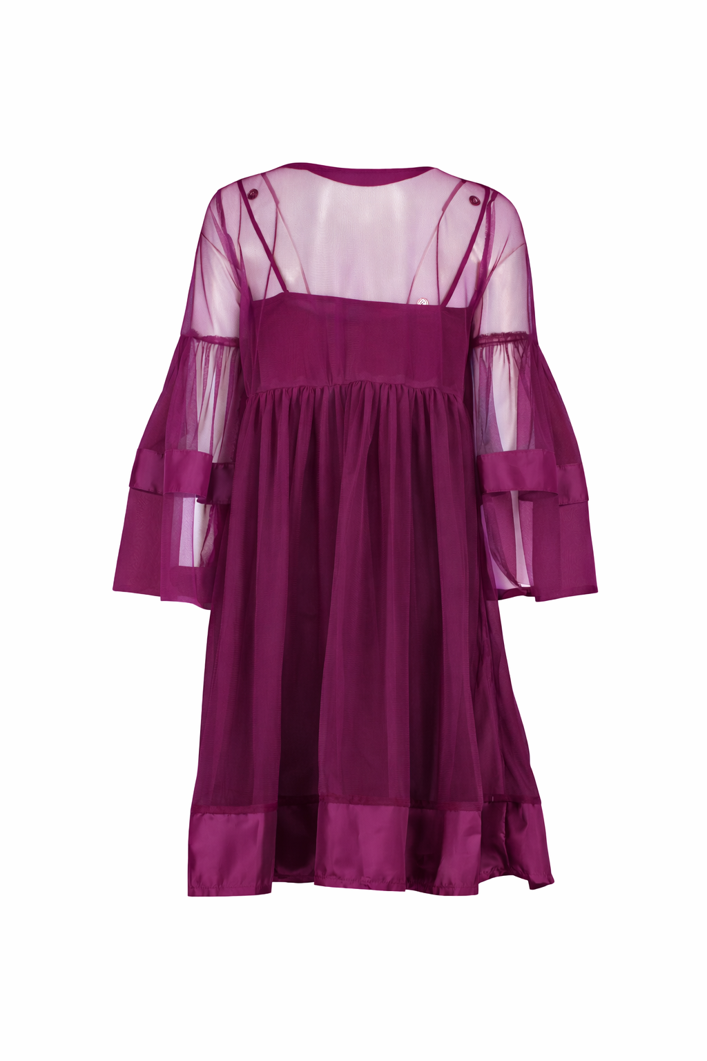 Wine Tulle Babydoll Dress