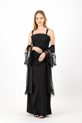Black Xover Dress - Taffetta Stretch