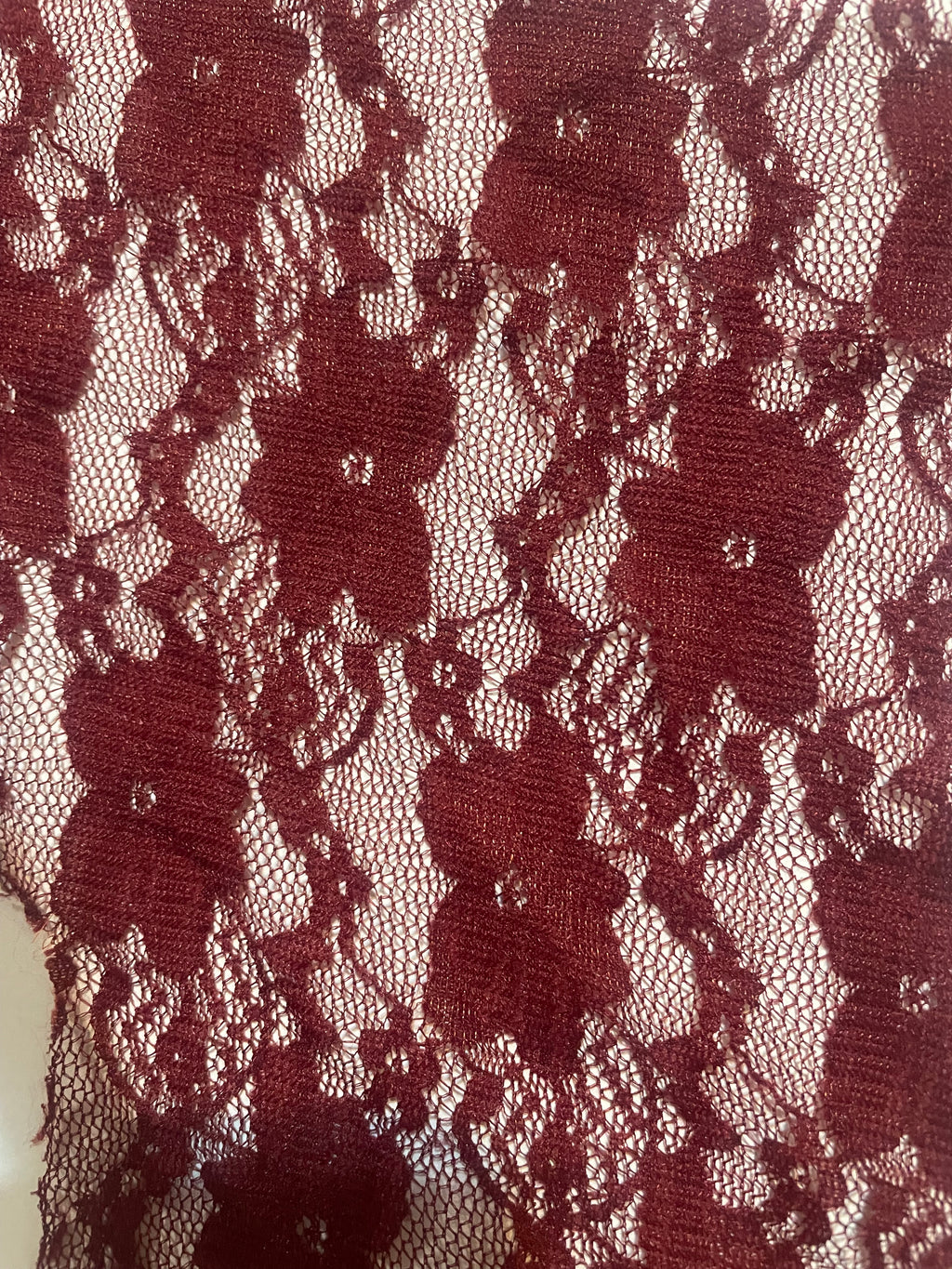 148 Burgundy Wine stretch lace dress