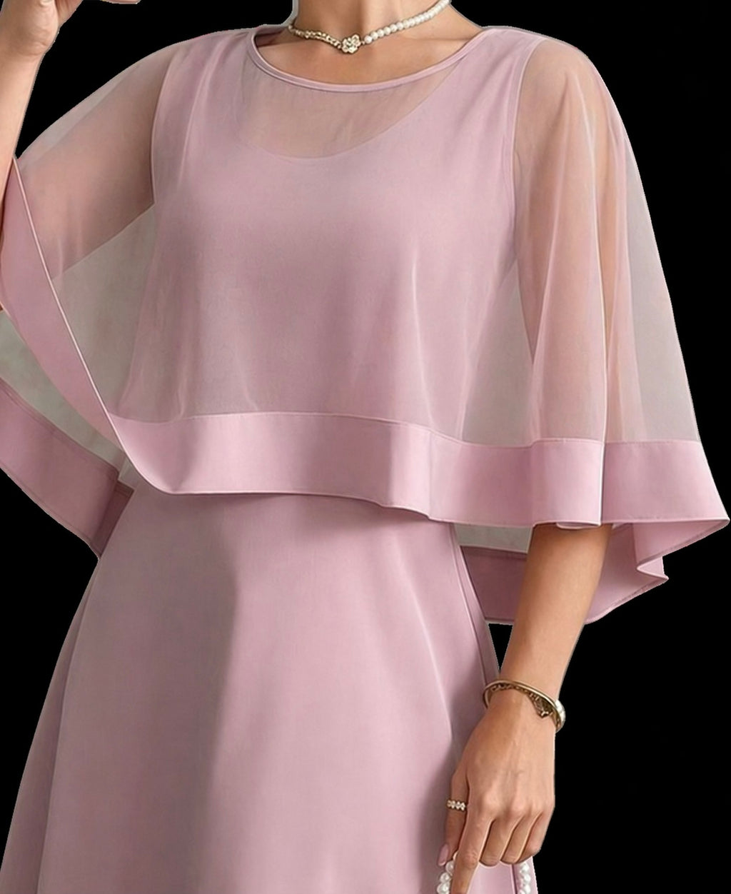 979 Georgette Satin-edged Flared Kaftan Cover
