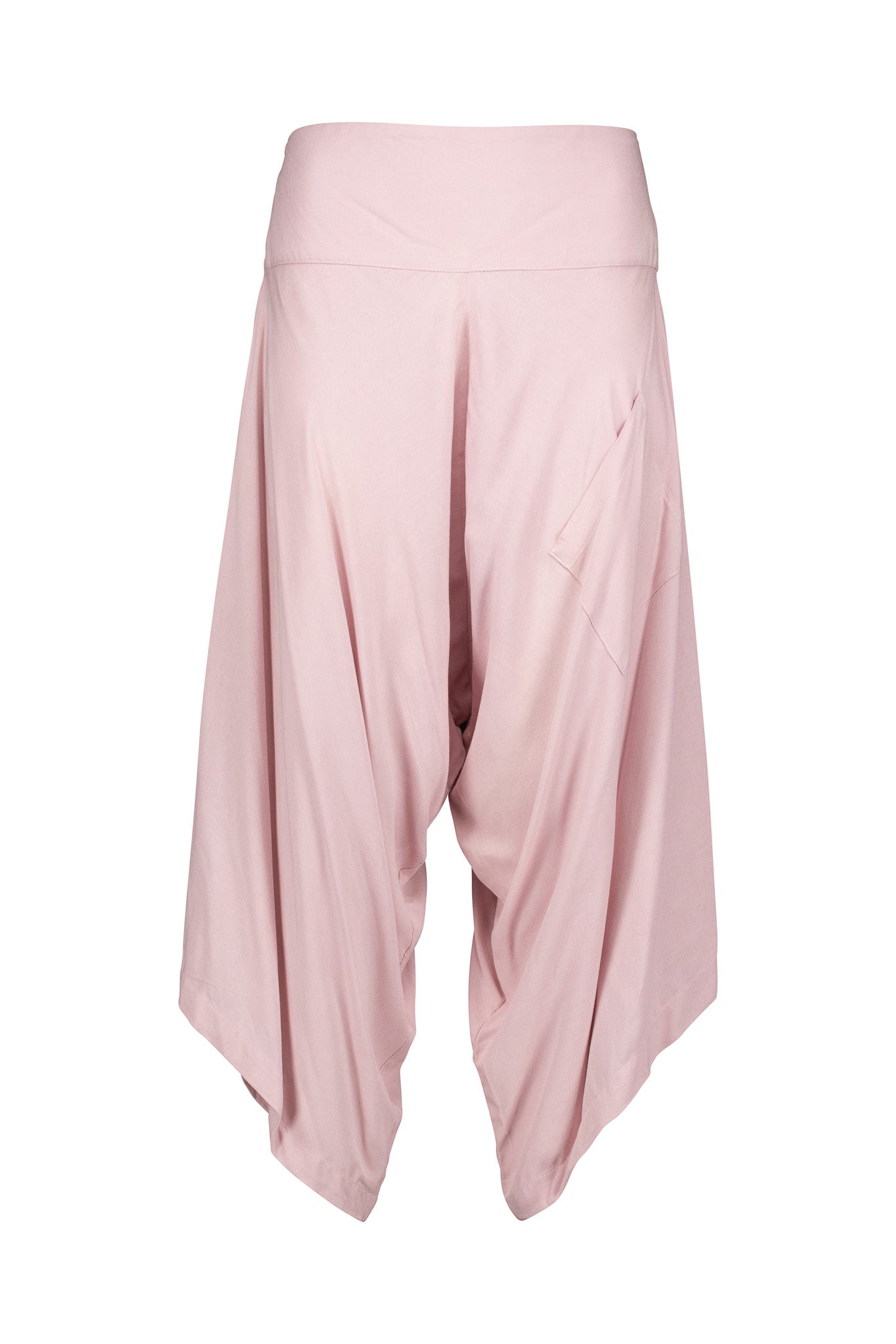 Harem Pants, Flat Front, Elasticated Back, Side Tab with Button
