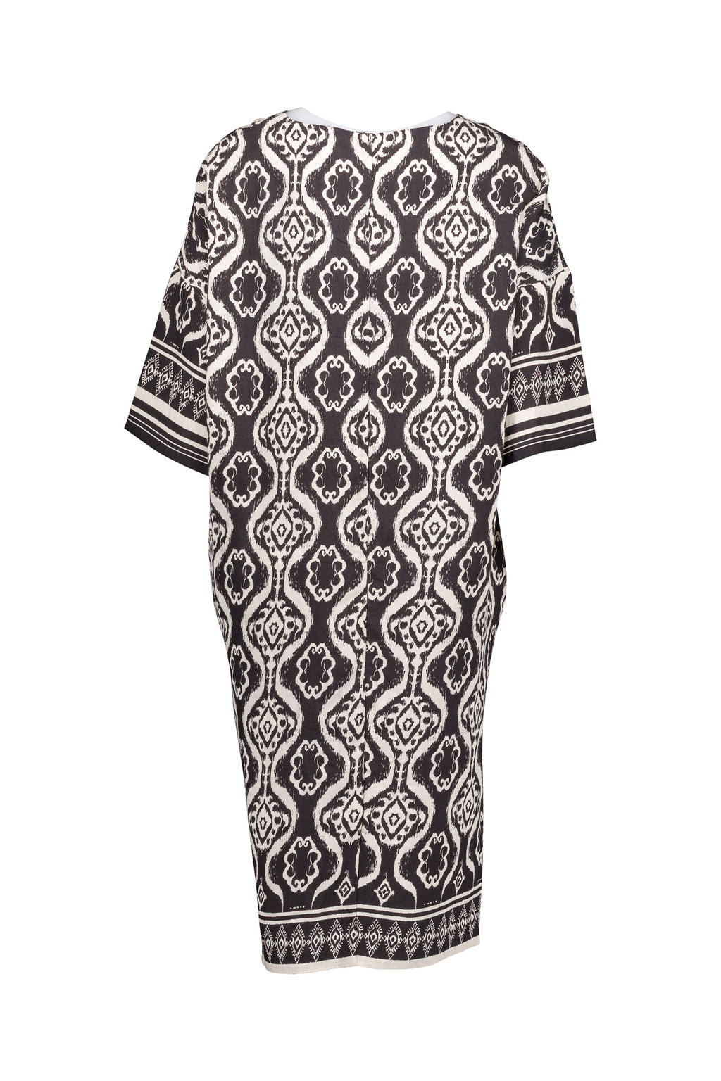 Black/Cream Kaftan, Border Print