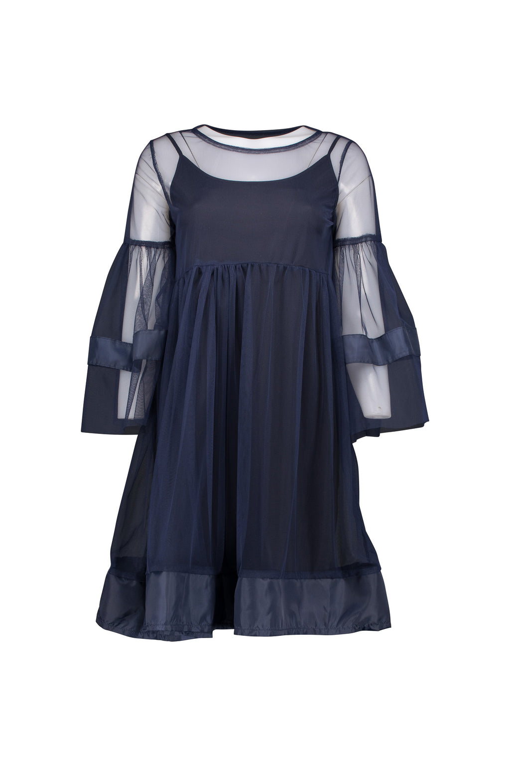 Ink Blue Tulle Babydoll Dress