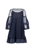 Ink Blue Tulle Babydoll Dress