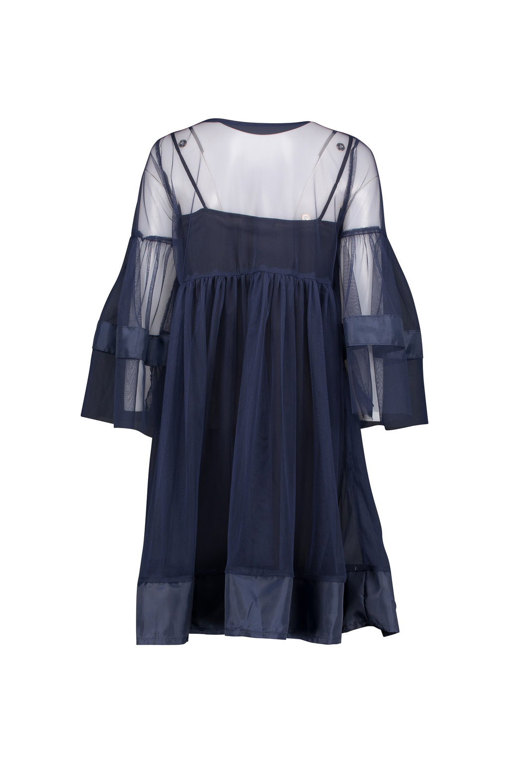 Ink Blue Tulle Babydoll Dress