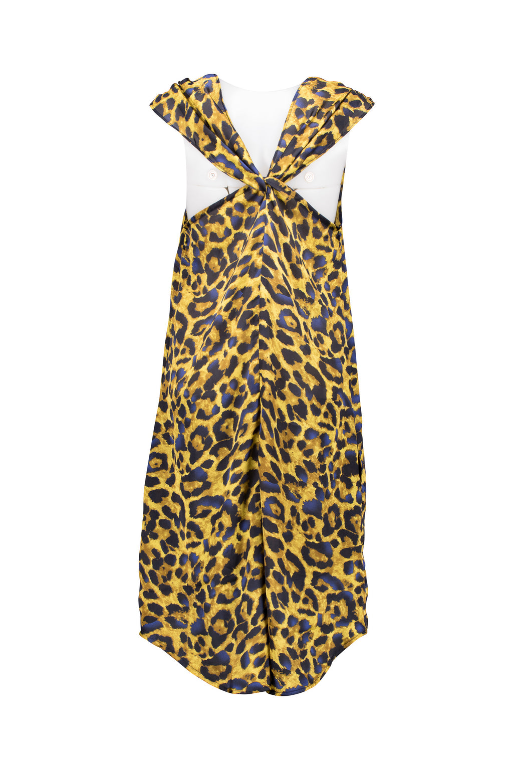 Animal Dress, V Back and Hi-Low Hemline