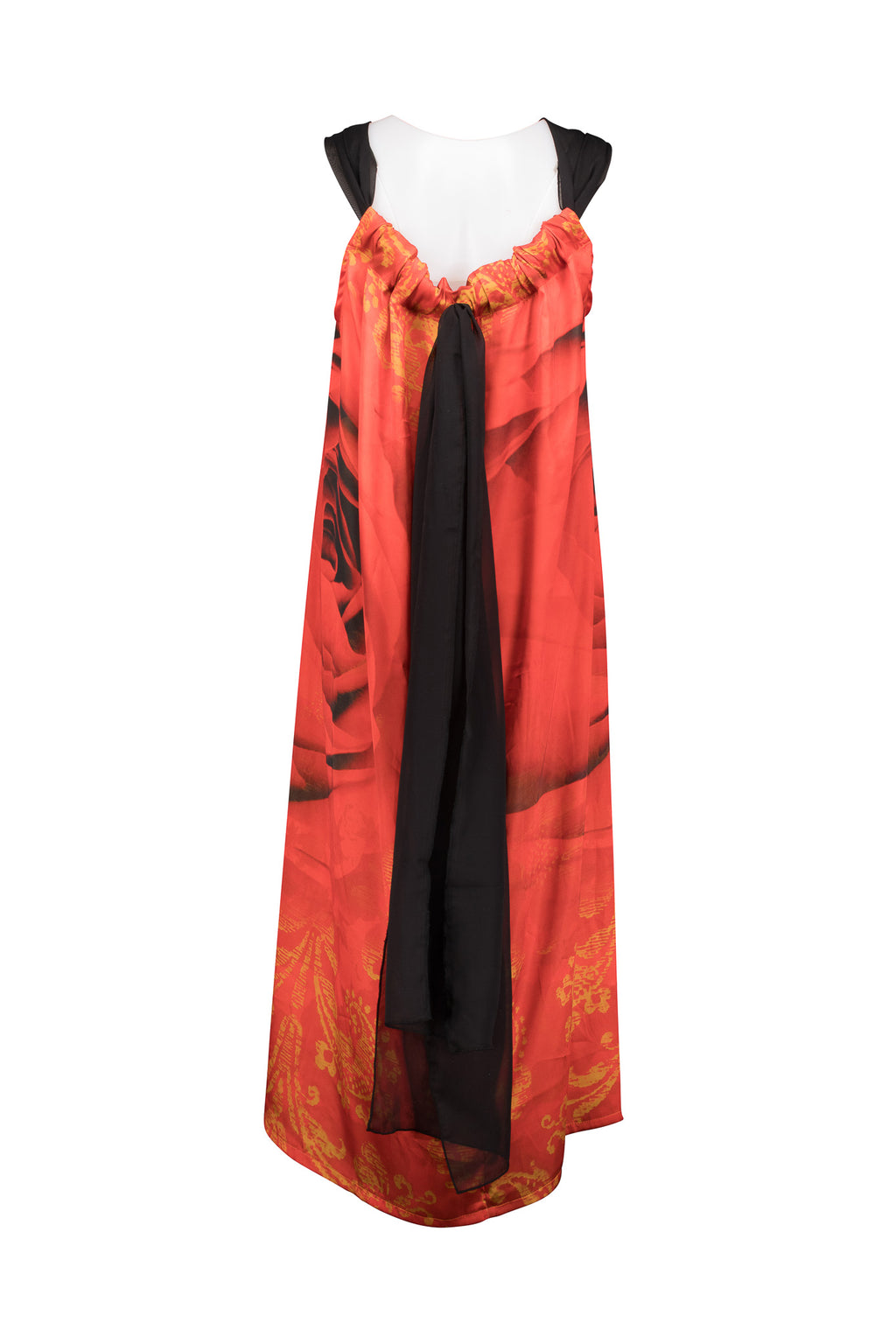 Red Rose Dress, with Black Georgette Drawstring.