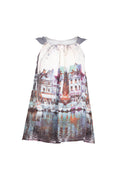 Amsterdam Print Cutaway Neckline Top