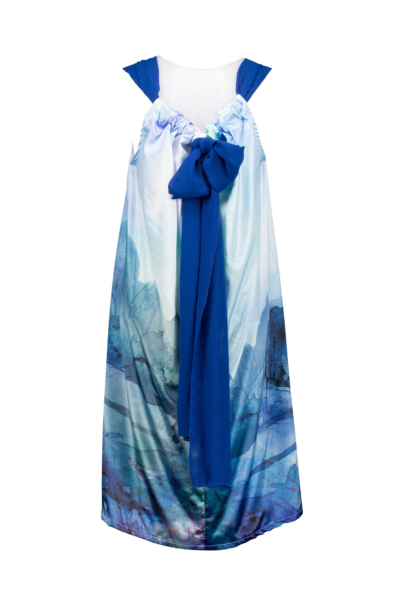 Blue Moon Dress, Georgette Drawstring