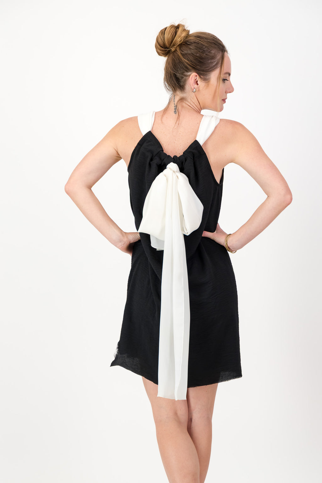 Black Dress, White Drawstring - the ultimate Little Black Number