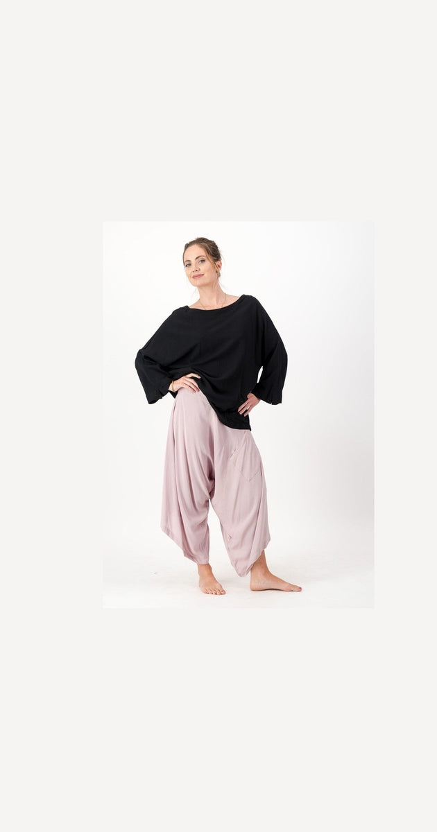 Rose Pink Harem Pants, Flat Front 312