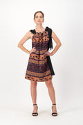 Ethnic Print  Dress, Short, Georgette Drawstring