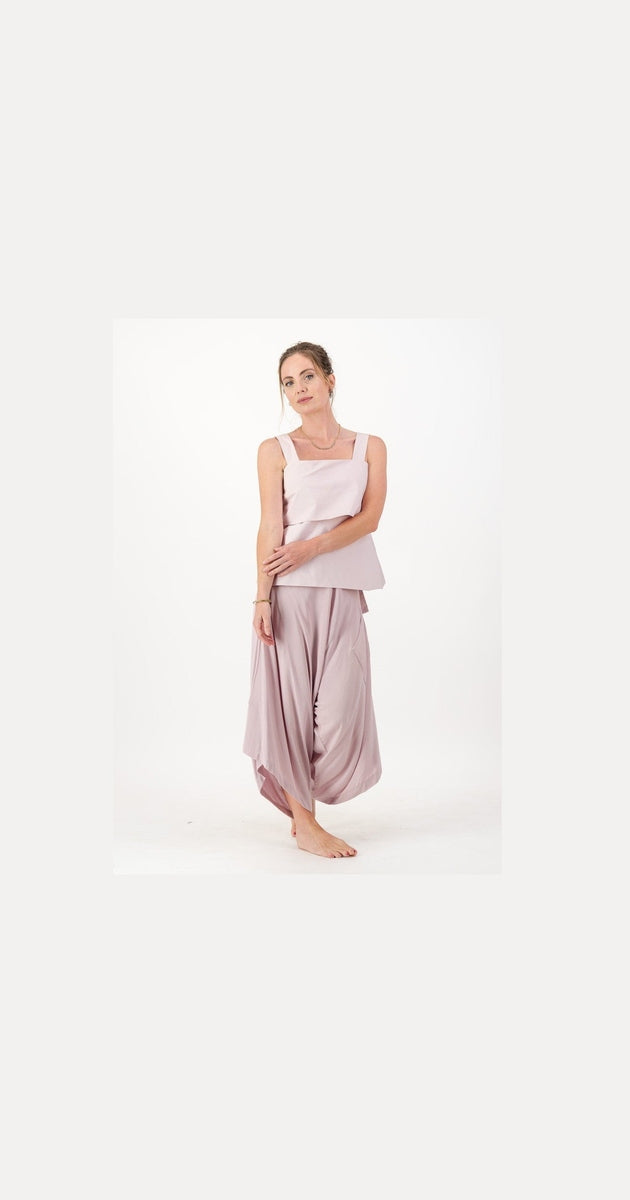 Rose Pink Harem Pants, Flat Front 312