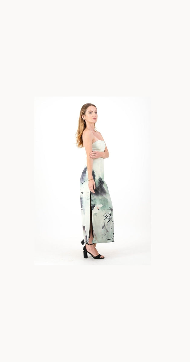 Geometric Sequin Bustiere Dress