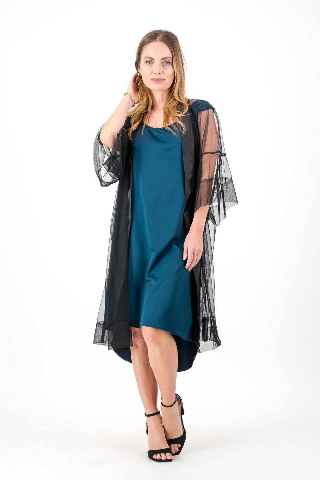 Ink Blue Tulle Kimono, the Ultimate Sheer Coverup.  A Taste Of Japan