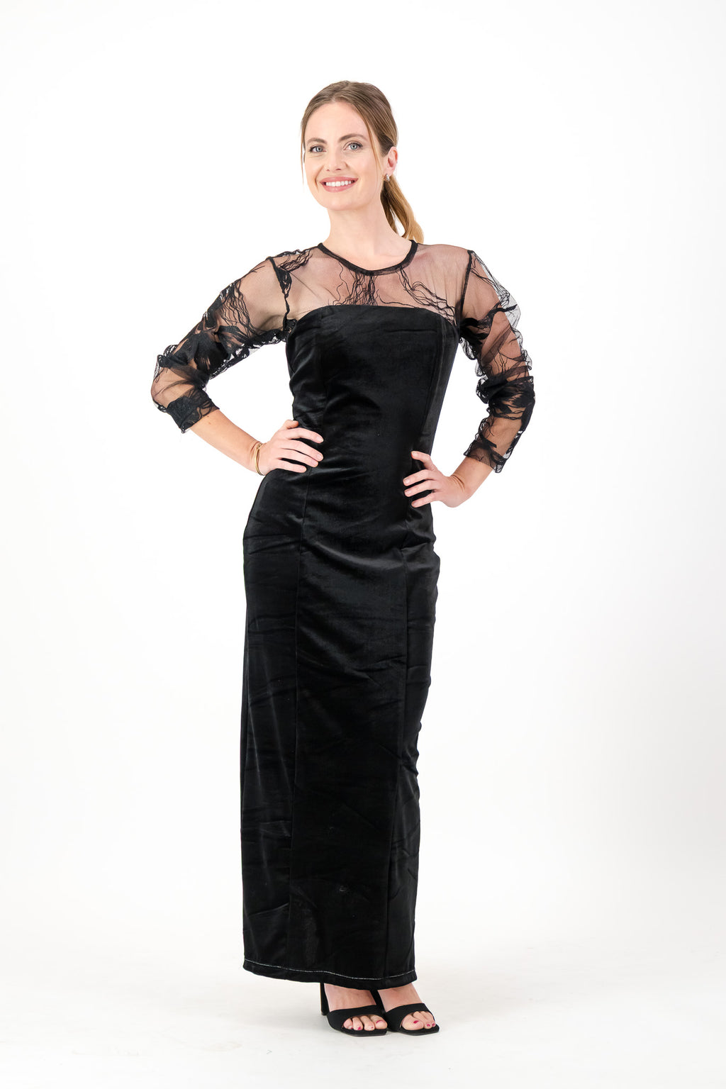 Black Velvet Long Sheath