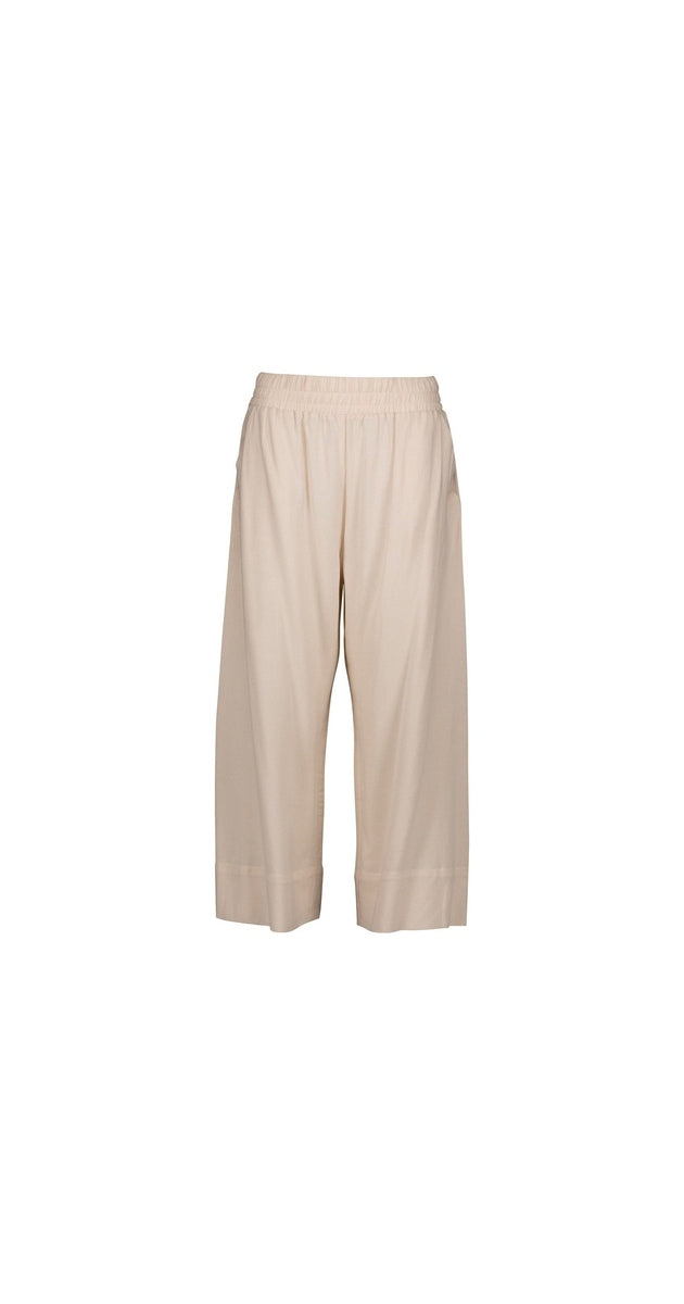 P024 Cream Pants, Elasticated Pull-on