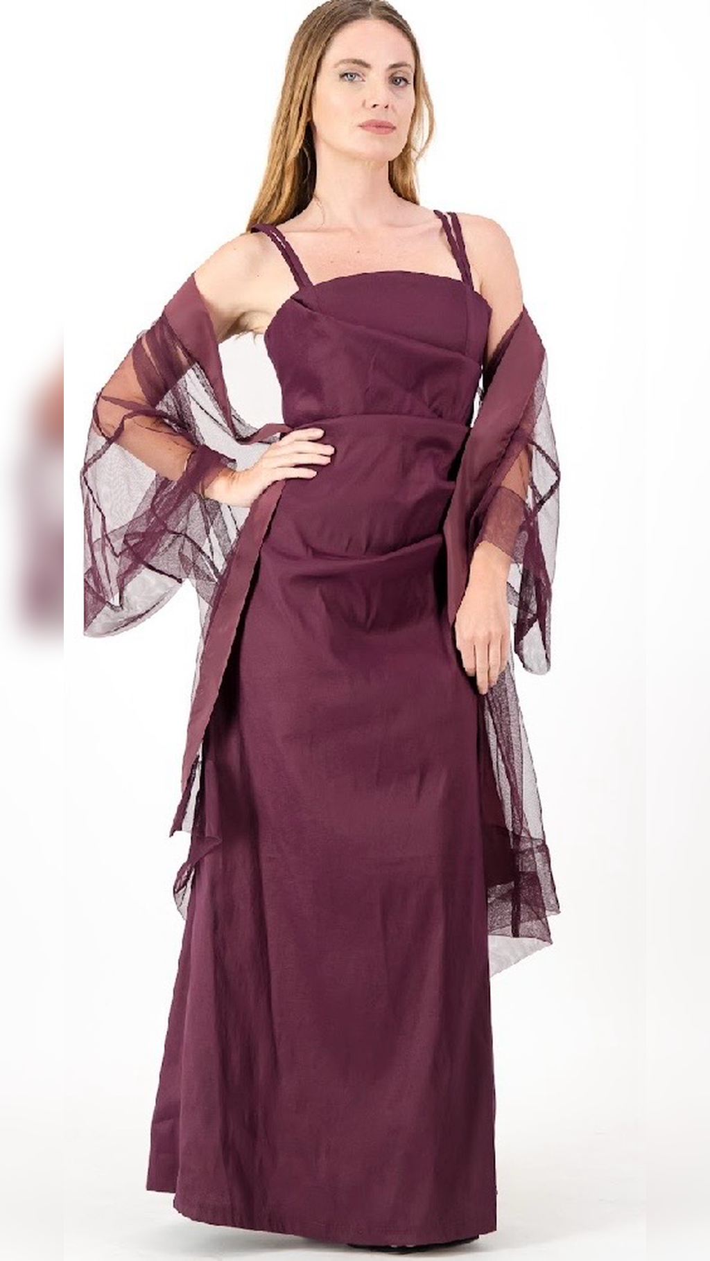 Wine Xover Dress - Taffetta 202