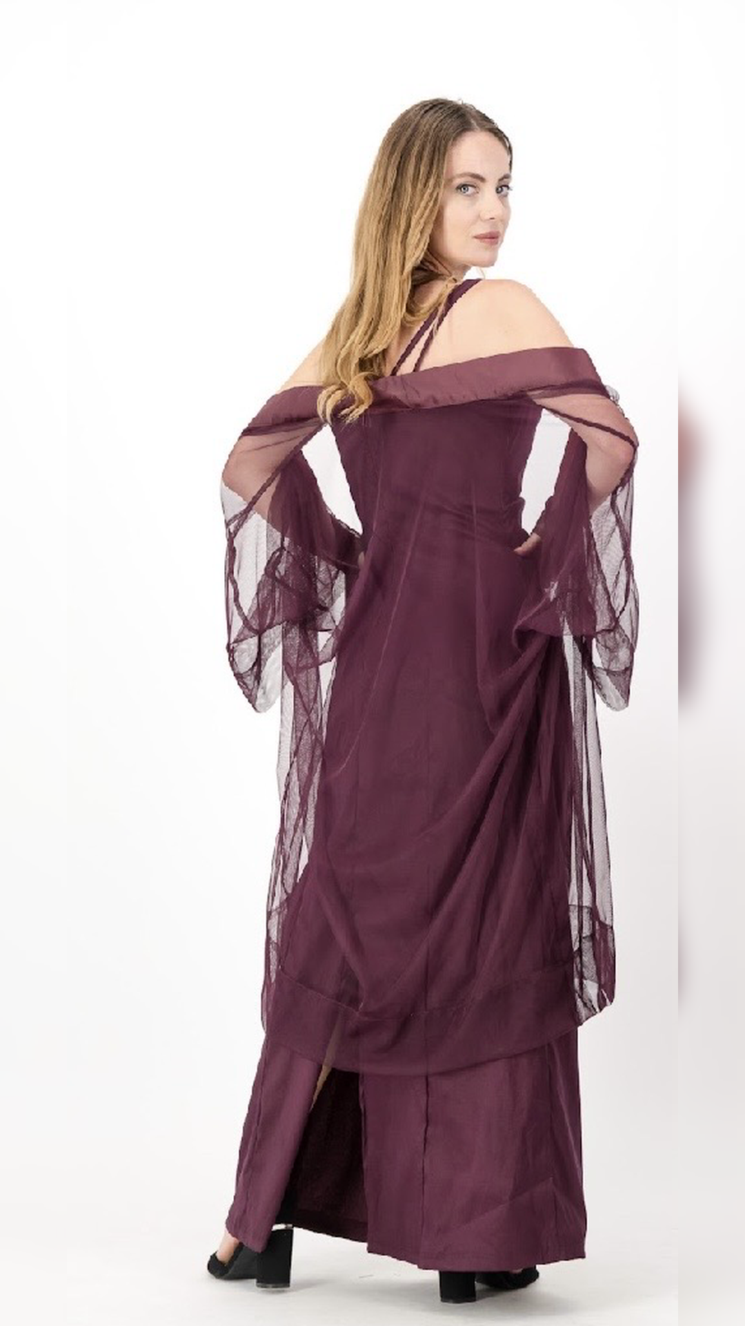 Wine Xover Dress - Taffetta 202