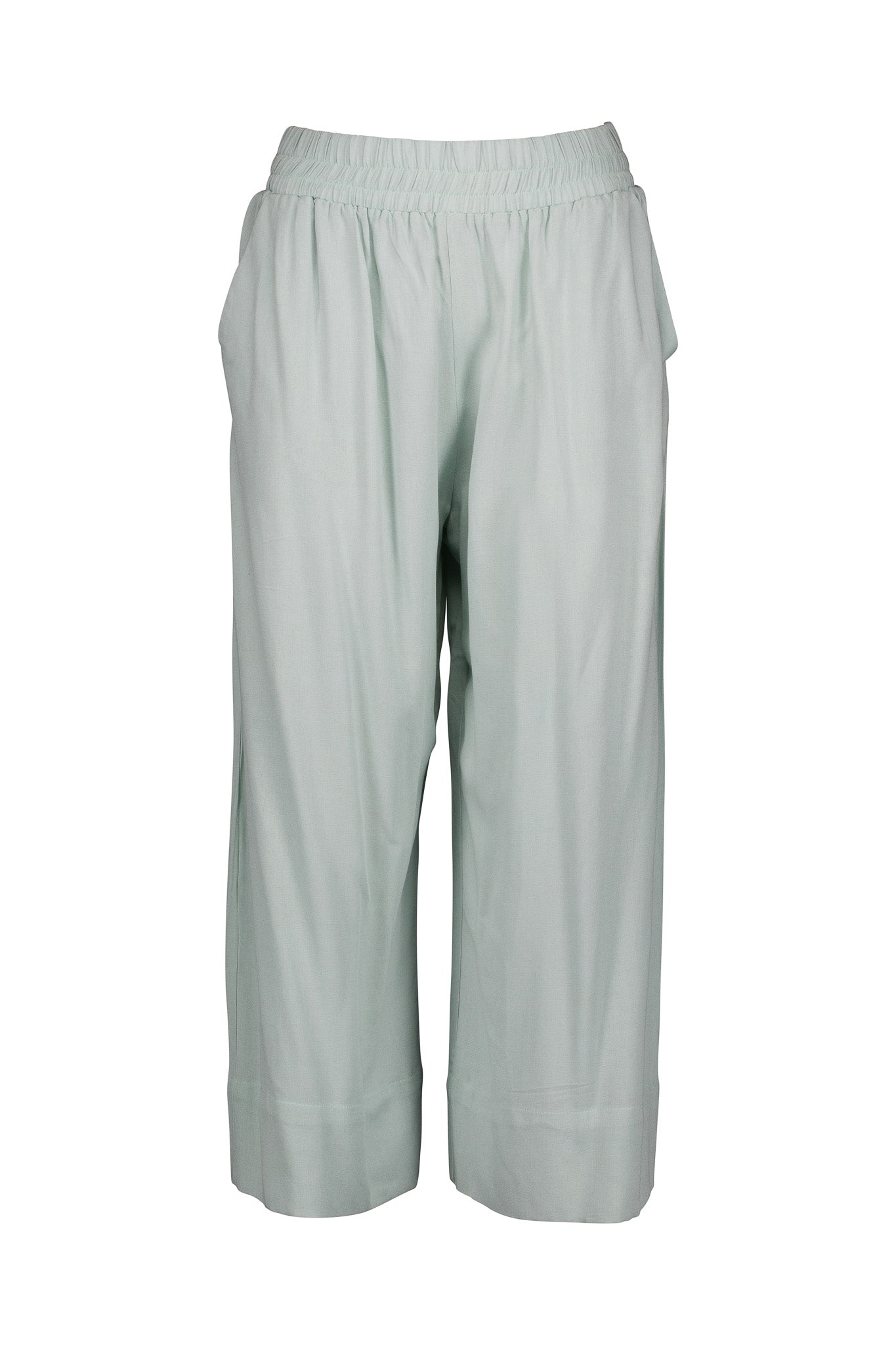 Seafoam Wide Leg Palazzo Pants, Elasticated Pull-on, Pockets