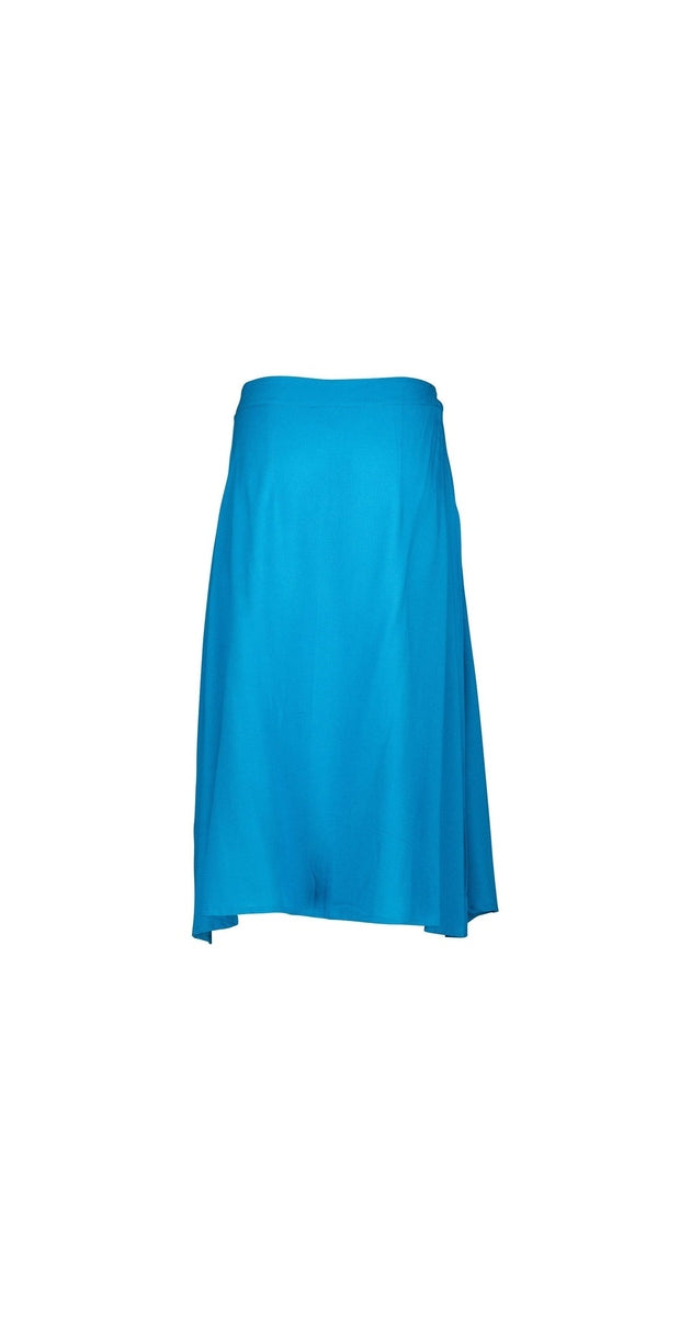 Turquoise Wrap Skirt, Bamboo Print S012