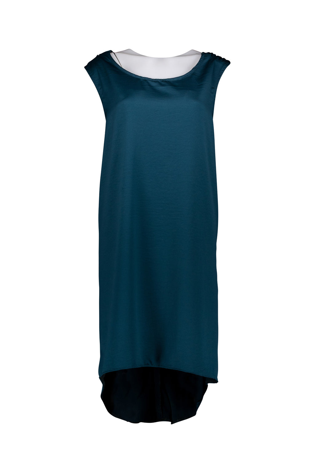 Black Dress with V Back and Hi-Low Hemline